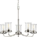 Progress P400206-009 Winslett Collection Five-Light Brushed Nickel Clear Seeded Glass Coastal Chandelier Light Alternate Image.jpg