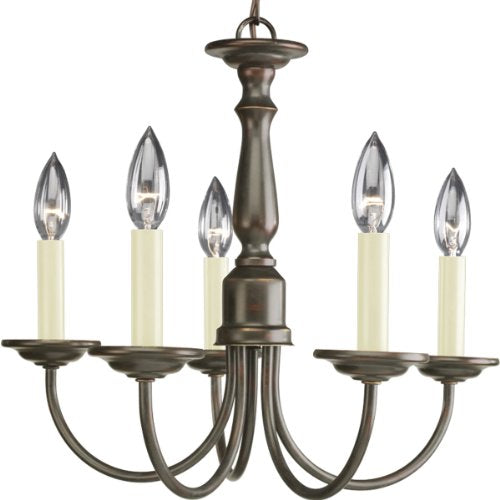 Progress P4009-20 Five-Light Antique Bronze Ivory Candles Traditional Chandelier Light Alternate Image.jpg