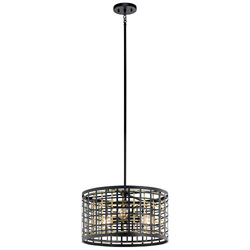 Kichler 44075BK Aldergate Three Light Pendant/Semi Flush Mount, Black Alternate Image.jpg