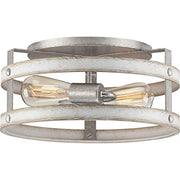 Progress P350169-141 Gulliver Collection Two-Light Galvanized and Antique Whitewashed Farmhouse Style Flush Mount Ceiling Light Alternate Image.jpg