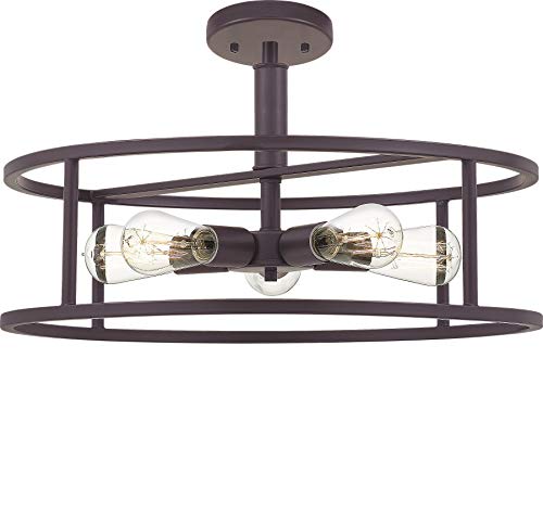 Quoizel NHR1720WT New Harbor Five Light Semi-Flush Mount, Western Bronze Alternate Image 3.jpg