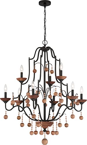 Minka-Lavery 2669-723 Colonial Charm Nine Light Chandelier, Old World Bronze W/Walnut Accents Alternate Image.jpg