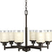 Progress P4758-20 Alexa Collection Six-Light Antique Bronze Etched Umber Linen With Clear Edge Glass Modern Chandelier Light Alternate Image.jpg