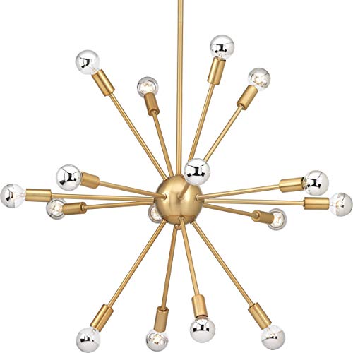 Progress P400041-109 Ion Collection Sixteen-Light Brushed Bronze Mid-Century Modern Chandelier Light Alternate Image.jpg