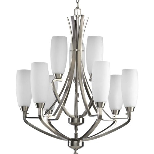 Progress P4439-09 Wisten Collection Nine-Light Brushed Nickel Etched Glass Modern Chandelier Light Alternate Image.jpg