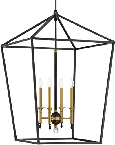 Minka-Lavery 2105-726 Townhall Four Light Pendant, Coal And Soft Brass Alternate Image.jpg