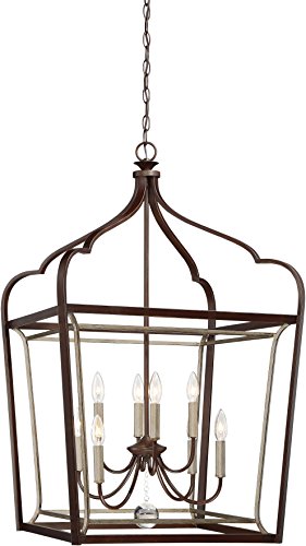 Minka-Lavery 4349-593 Astrapia Eight Light Foyer Pendant, Dark Rubbed Sienna With Aged Silver Alternate Image.jpg