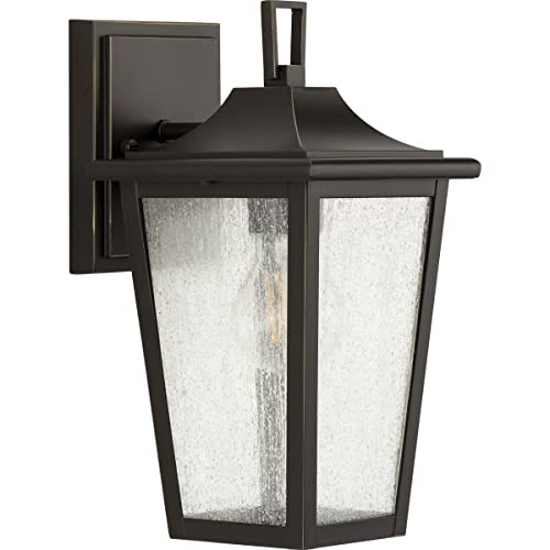 Progress P560307-020 Padgett Collection One-Light Transitional Antique Bronze Clear Seeded Glass Outdoor Wall Lantern Alternate Image.jpg