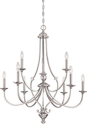 Minka-Lavery 3339-84 Savannah Row Nine Light Chandelier, Brushed Nickel Alternate Image 2.jpg