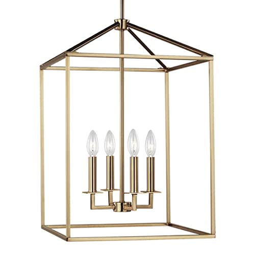 Generation Lighting 5115004-848 Perryton Four Light Hall / Foyer Pendant, Satin Brass Alternate Image.jpg