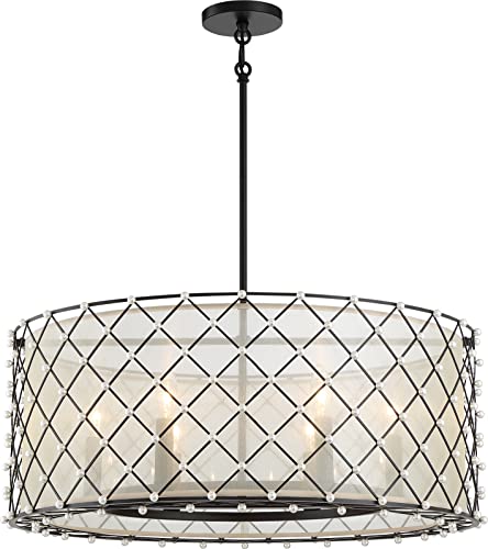 Minka-Lavery 2866-66A Sheer Elegance Six Light Pendant, Coal Alternate Image.jpg