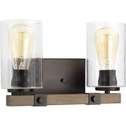 Progress P300067-020 Barnes Mill Collection Two-Light Antique Bronze Clear Seeded Glass Farmhouse Bath Vanity Light Alternate Image.jpg