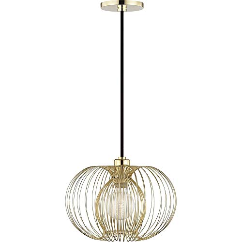 Mitzi H181701S-PB Jasmine One Light Pendant, Polished Brass Alternate Image.jpg