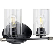 Progress P300277-031 Riley Collection Two-Light Matte Black Clear Glass Modern Bath Vanity Light Alternate Image.jpg