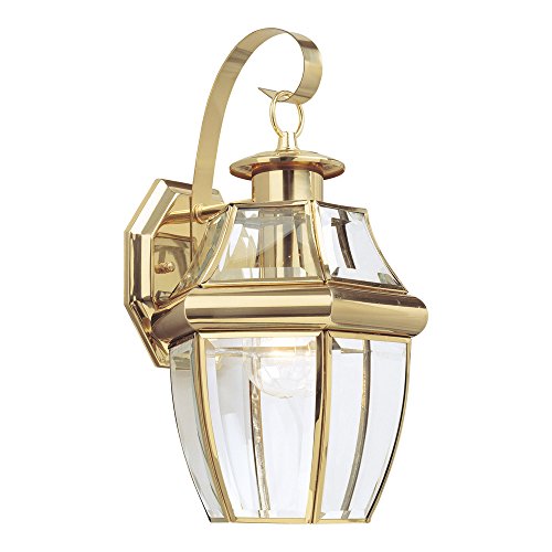 Generation Lighting 8067-02 Lancaster One Light Outdoor Wall Lantern, Polished Brass Alternate Image.jpg