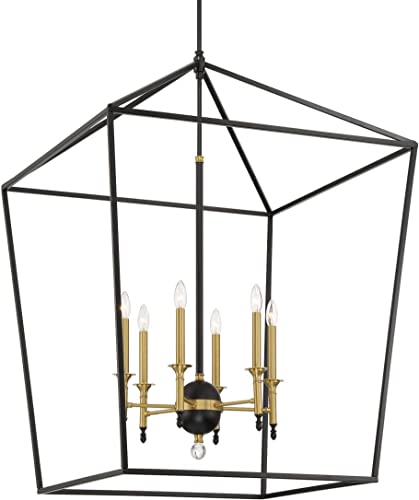 Minka-Lavery 2106-726 Townhall Six Light Pendant, Coal And Soft Brass Alternate Image.jpg