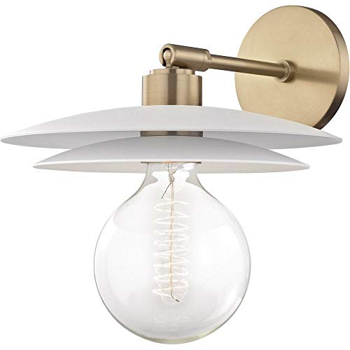 Mitzi H175101L-AGB/WH Milla One Light Wall Sconce, Aged Brass/Soft Off White Alternate Image.jpg