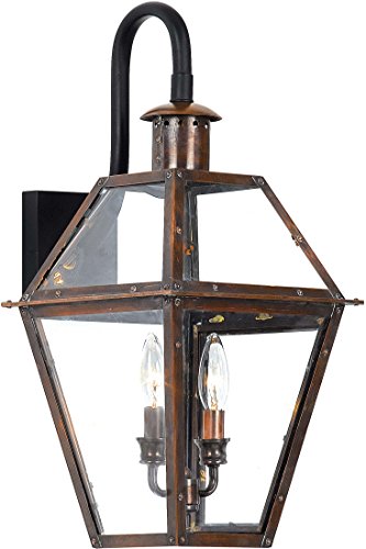 Quoizel RO8411AC Rue De Royal Two Light Outdoor Wall Lantern, Aged Copper Alternate Image 4.jpg