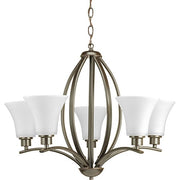Progress P4490-20W Joy Collection Five-Light Antique Bronze Etched White Glass Traditional Chandelier Light Alternate Image.jpg