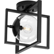 Progress P350218-31M Atwell Collection 10" One-Light Mid-Century Modern Matte Black Clear Glass Semi-Flush Mount Light Alternate Image.jpg