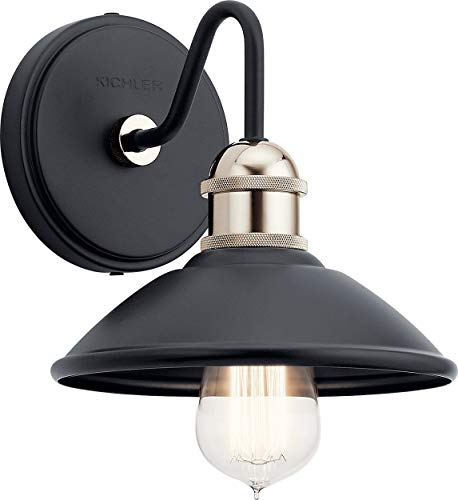 Kichler 45943BK Clyde One Light Wall Sconce, Black Alternate Image 2.jpg