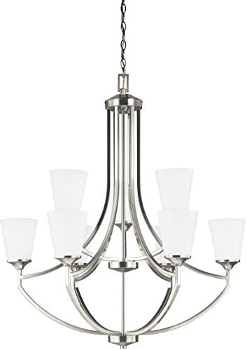 Generation Lighting 3124509EN3-962 Hanford Nine Light Chandelier, Brushed Nickel Alternate Image.jpg