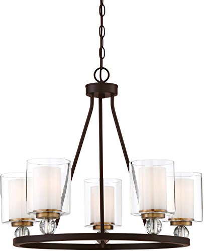 Minka-Lavery 3075-416 Studio 5 Five Light Chandelier, Painted Bronze W/Natural Brush Alternate Image.jpg