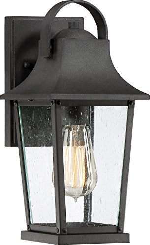 Quoizel GLV8406MB Galveston One Light Outdoor Wall Lantern, Mottled Black Alternate Image 4.jpg