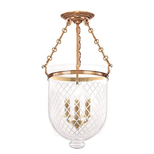 Hudson Valley 253-AGB-C2 Hampton Three Light Semi Flush Mount, Aged Brass Alternate Image.jpg