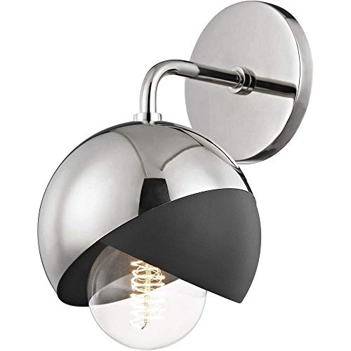 Mitzi H168101-PN/BK Emma One Light Wall Sconce, Polished Nickel/Black Alternate Image.jpg