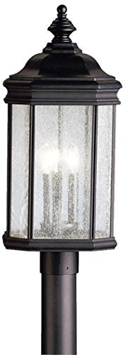 Kichler 9918BK Kirkwood Three Light Outdoor Post Mount, Black Alternate Image.jpg