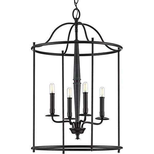 Progress P500210-031 Durrell Collection Four-Light Black Medium Foyer Alternate Image.jpg