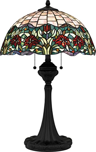 Quoizel TF16141MBK Tiffany Three Light Table Lamp, Matte Black Alternate Image 3.jpg