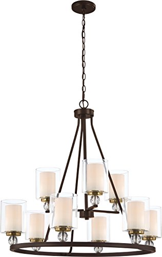 Minka-Lavery 3079-416 Studio 5 Nine Light Chandelier, Painted Bronze W/Natural Brush Alternate Image.jpg