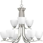 Progress P400064-009 Laird Collection Nine-Light Brushed Nickel Etched Glass Traditional Chandelier Light Alternate Image.jpg