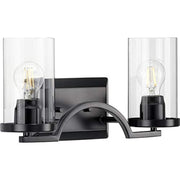 Progress P300257-031 Lassiter Collection Two-Light Matte Black Clear Glass Modern Bath Vanity Light Alternate Image.jpg
