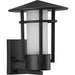 Progress P560273-031 Exton Collection One-Light Textured Black and Etched Seeded Glass Modern Style Medium Outdoor Wall Lantern Alternate Image.jpg