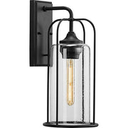 Progress P560256-031 Watch Hill Collection One-Light Textured Black and Clear Seeded Glass Farmhouse Style Medium Outdoor Wall Lantern Alternate Image.jpg