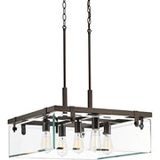 Progress P500074-020 Glayse Collection Five-Light Antique Bronze Clear Glass Luxe Pendant Light Alternate Image.jpg