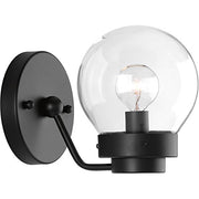 Progress P300112-031 Spatial Collection One-Light Matte Black Clear Glass Global Bath Vanity Light Alternate Image.jpg
