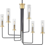 Progress P400168-143 Rainey Collection Six-Light Graphite Clear Fluted Ribbed Glass Modern Chandelier Light Alternate Image.jpg