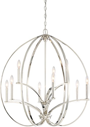 Minka-Lavery 4989-613 Tilbury Nine Light Chandelier, Polished Nickel Alternate Image.jpg