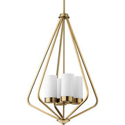 Progress P500305-109 Elevate Collection Four-Light Brushed Bronze and Etched White Glass Modern Style Hanging Pendant Light Alternate Image.jpg