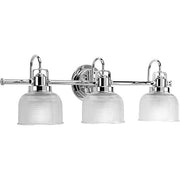Progress P2992-15 Archie Collection Three-Light Polished Chrome Clear Double Prismatic Glass Coastal Bath Vanity Light Alternate Image.jpg