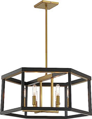 Minka-Lavery 2116-726 Union Estates Six Light Pendant, Coal And Soft Brass Alternate Image.jpg