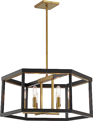 Minka-Lavery 2116-726 Union Estates Six Light Pendant, Coal And Soft Brass Alternate Image.jpg