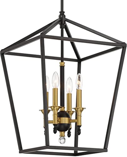 Minka-Lavery 2103-726 Townhall Four Light Pendant, Coal And Soft Brass Alternate Image.jpg