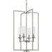 Progress P500315-009 Kellwyn Collection Four-Light Brushed Nickel and Clear Glass Transitional Style Foyer Pendant Light Alternate Image.jpg