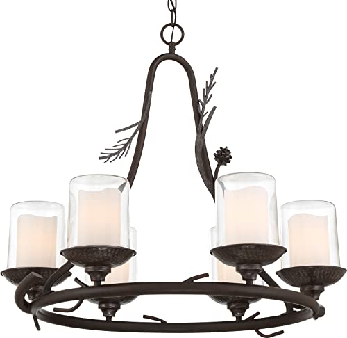 Minka-Lavery 2756-694 Ponderosa Ridge Six Light Chandelier, Weathered Spruce w/ Silver Alternate Image.jpg