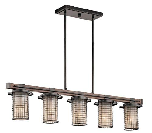 Kichler 43590AVI Ahrendale Five Light Linear Chandelier, Anvil Iron Alternate Image.jpg